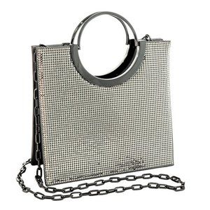 Whiting & Davis Nolita Metal Top Handle Tote Pewte